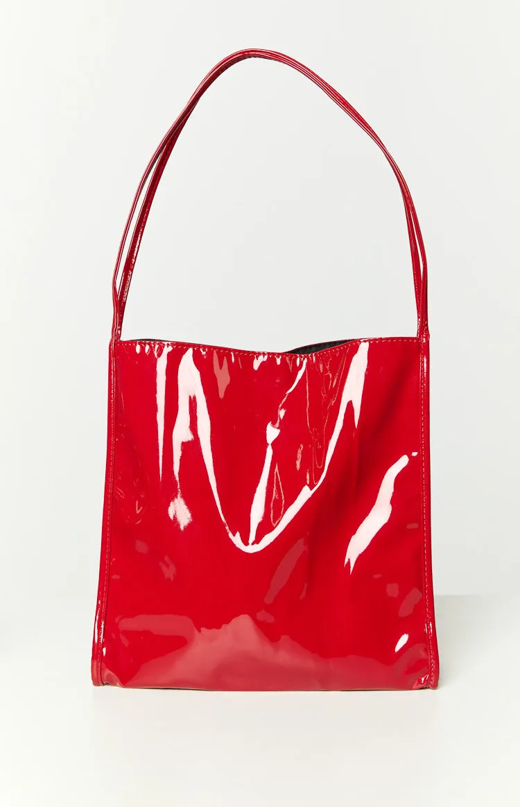 Adore Wine Red Patent PU Shoulder Bag sold by Beginning Boutique product image thumbnail 4