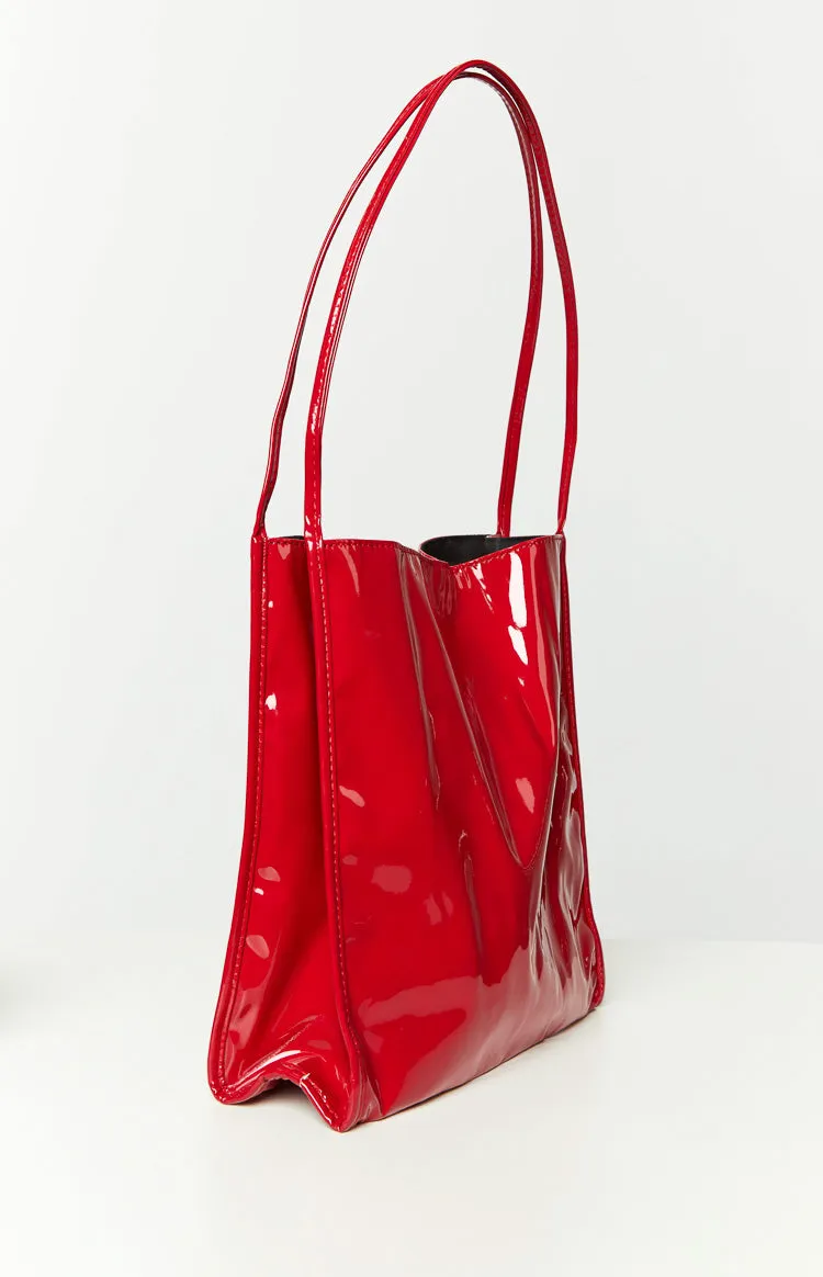 Adore Wine Red Patent PU Shoulder Bag sold by Beginning Boutique product image thumbnail 2
