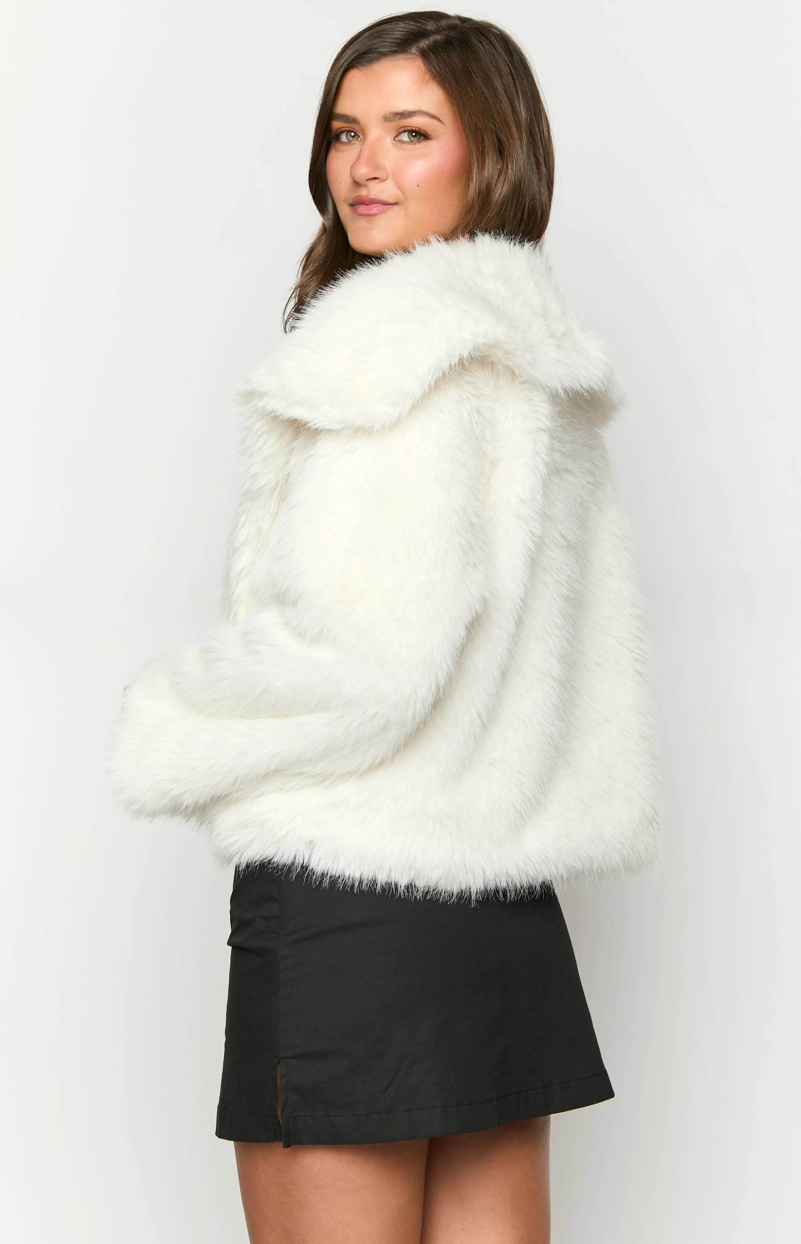 Sophie Cream Faux Fur Jacket sold by Beginning Boutique product image thumbnail 5