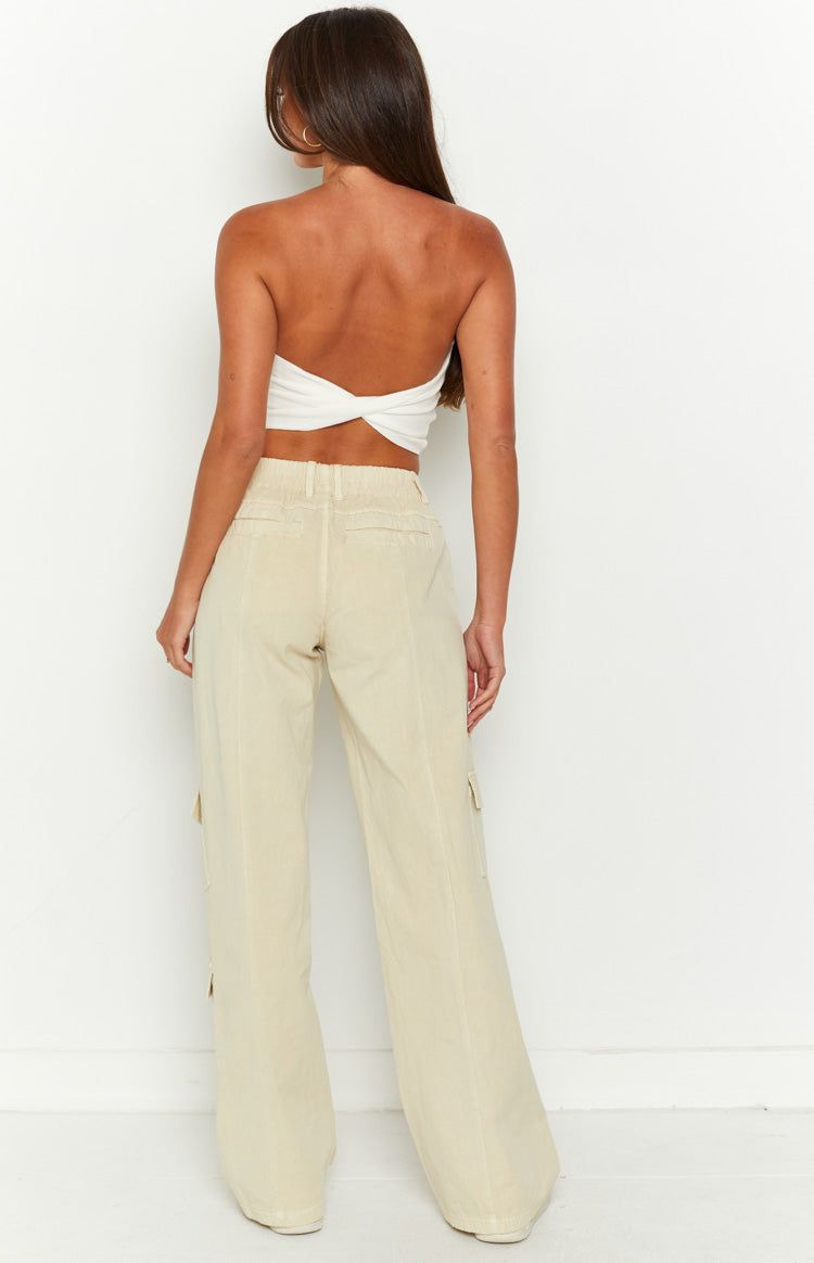 Millie Cream Low Rise Cargo Trousers sold by Beginning Boutique product image thumbnail 5