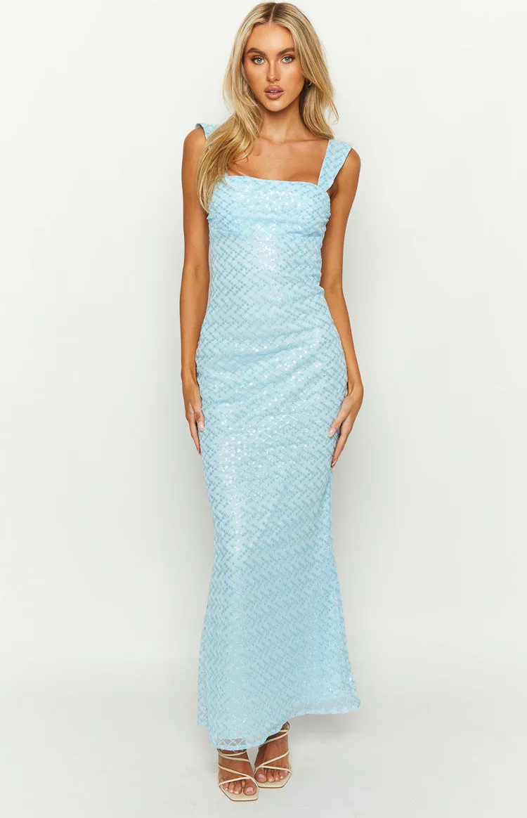Ella Blue Sequin Maxi Dress sold by Beginning Boutique product image thumbnail 2