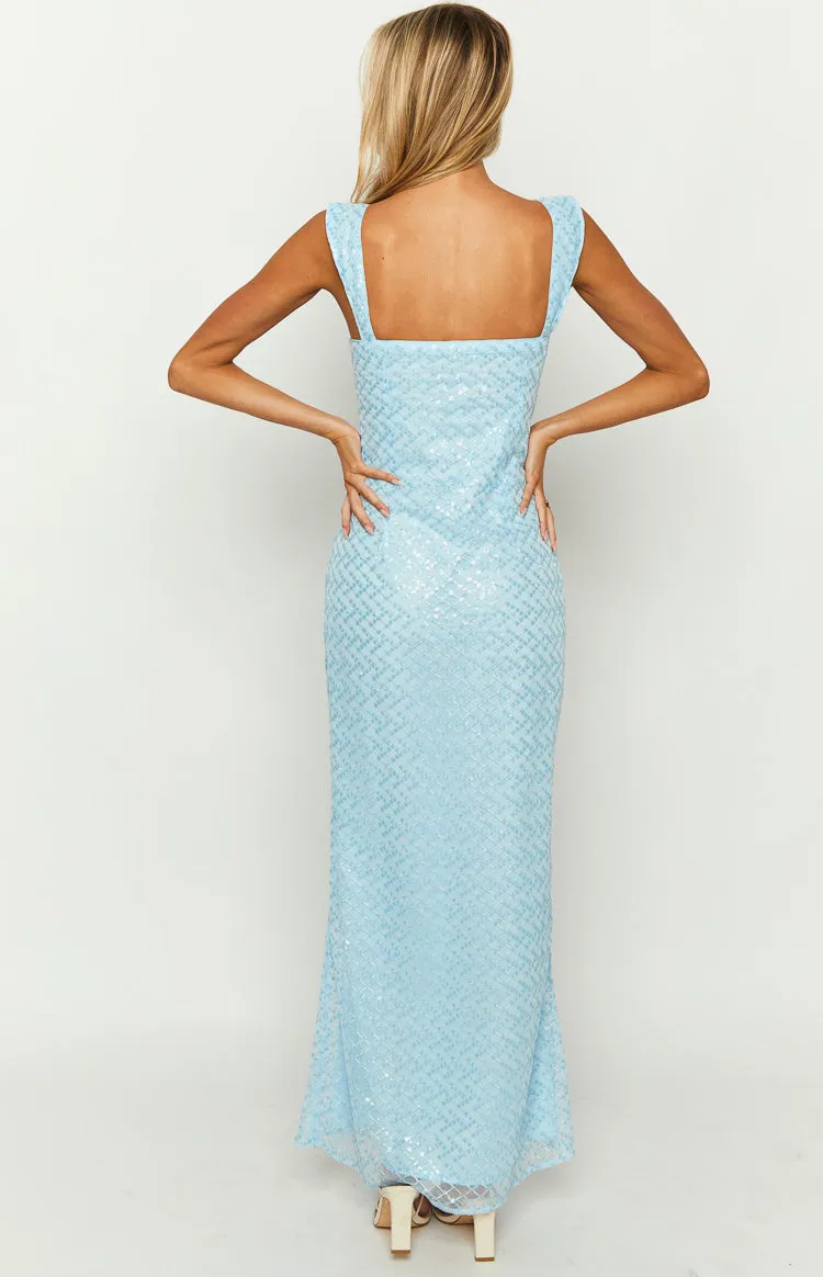 Ella Blue Sequin Maxi Dress sold by Beginning Boutique product image thumbnail 5