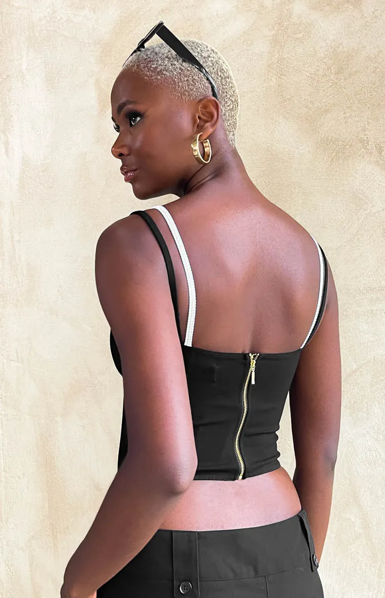 Junice Black Double Layered Crop Top sold by Beginning Boutique product image thumbnail 5