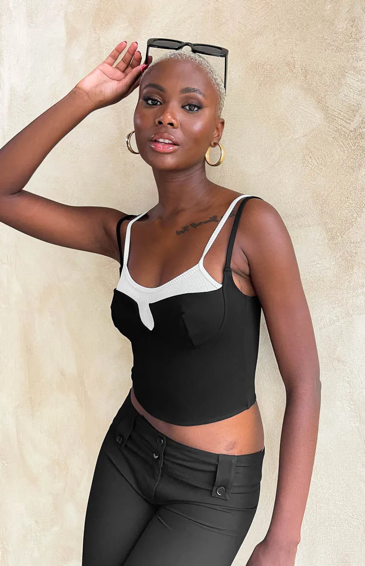 Junice Black Double Layered Crop Top sold by Beginning Boutique product image thumbnail 4