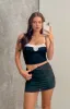 Junice Black Double Layered Crop Top sold by Beginning Boutique