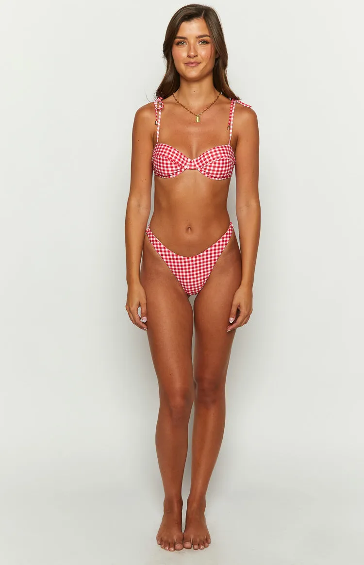 9.0 Swim Bianca Red Gingham Bikini Top sold by Beginning Boutique product image thumbnail 2