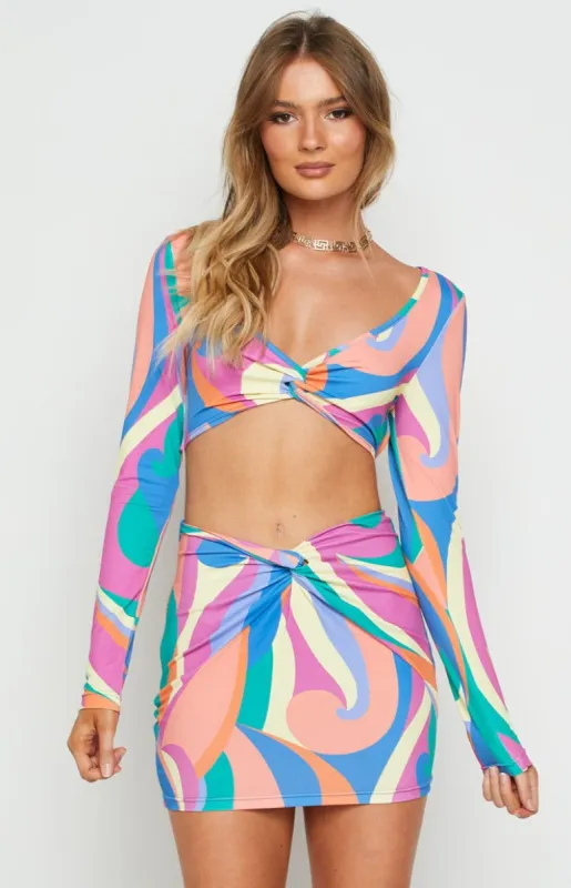 Kara Multi Mini Skirt sold by Beginning Boutique