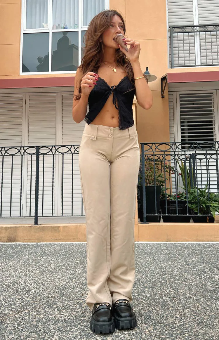 Vice Beige Low Waist Pant sold by Beginning Boutique product image thumbnail 2