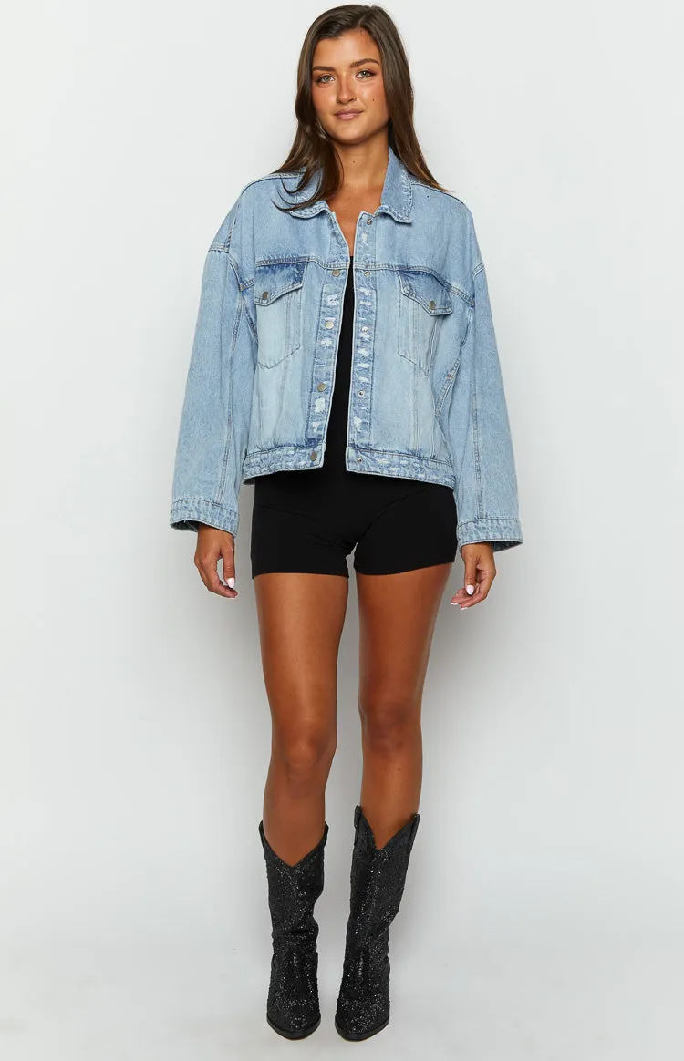 Hugo Light Wash Oversized Denim Jacket sold by Beginning Boutique product image thumbnail 2