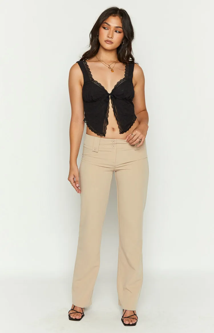 Vice Beige Low Waist Pant sold by Beginning Boutique product image thumbnail 4
