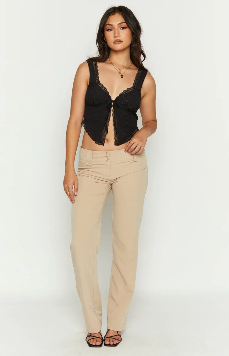 Vice Beige Low Waist Pant sold by Beginning Boutique product image thumbnail 3