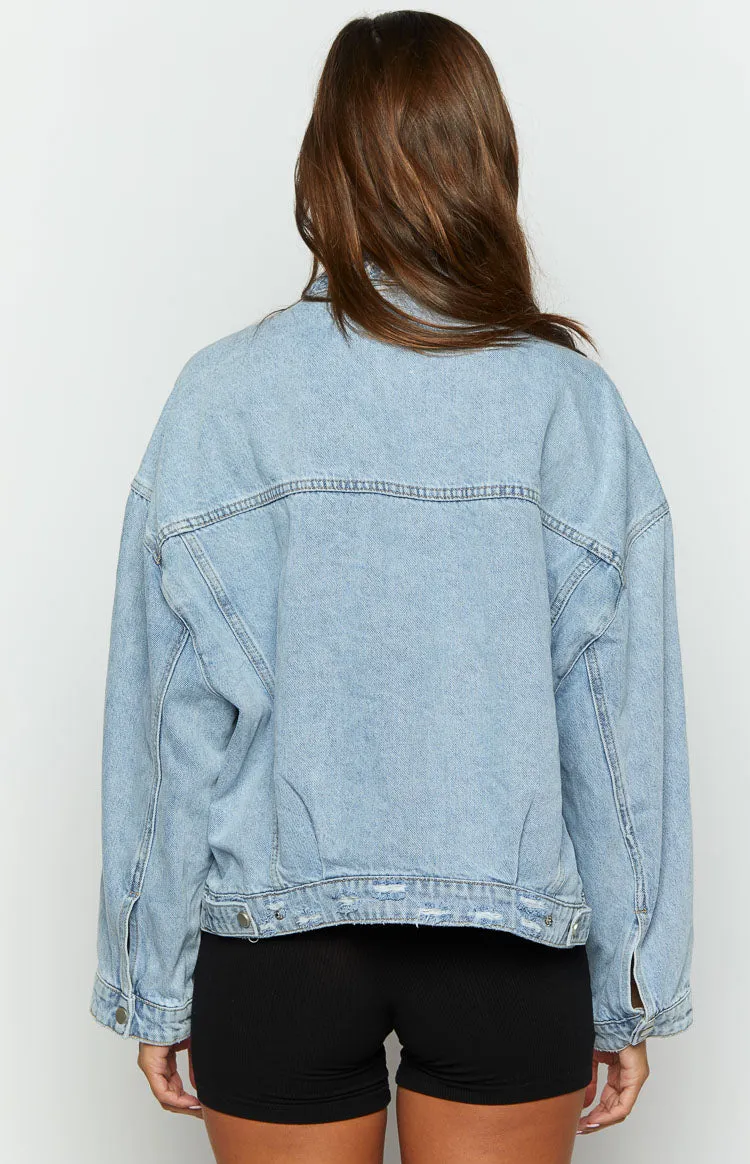 Hugo Light Wash Oversized Denim Jacket sold by Beginning Boutique product image thumbnail 5