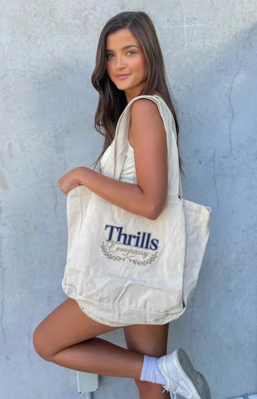 Thrills Bad Members Tote Bag Unbleached sold by Beginning Boutique