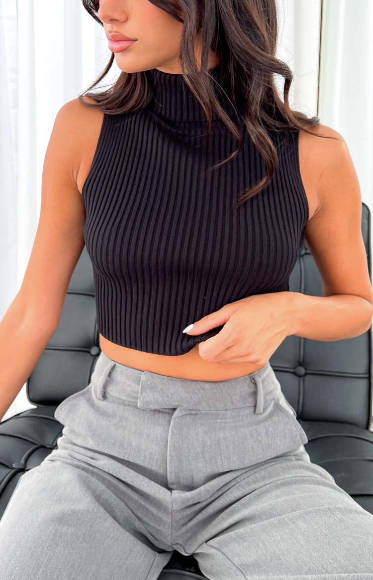 Halo Black Knit Tank sold by Beginning Boutique product image thumbnail 2