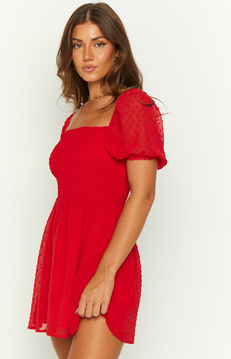 Noel Red Mini Dress sold by Beginning Boutique product image thumbnail 4