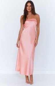 Maiah Pink Maxi Dress sold by Beginning Boutique