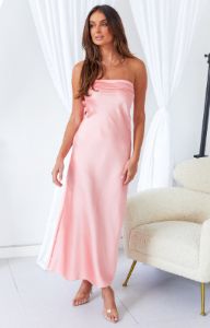 Maiah Pink Maxi Dress sold by Beginning Boutique