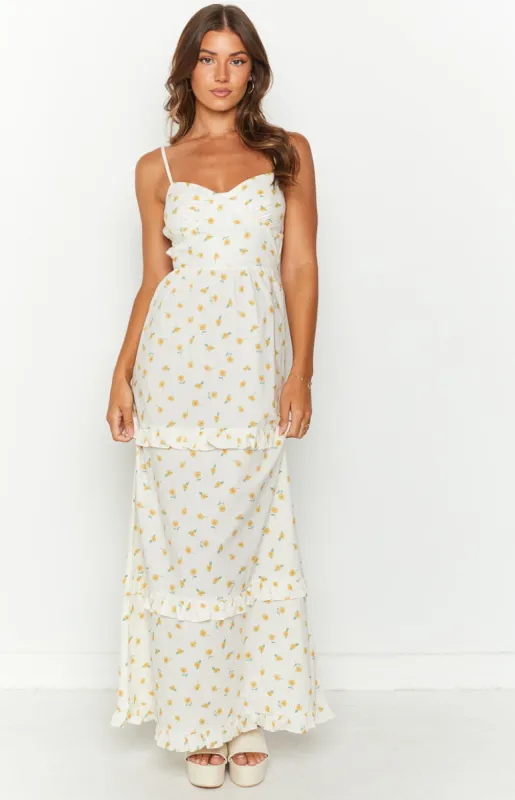 Victoria Tie Back Floral Maxi Dress sold by Beginning Boutique