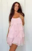 Paris Pink Ruffle Mini Dress sold by Beginning Boutique