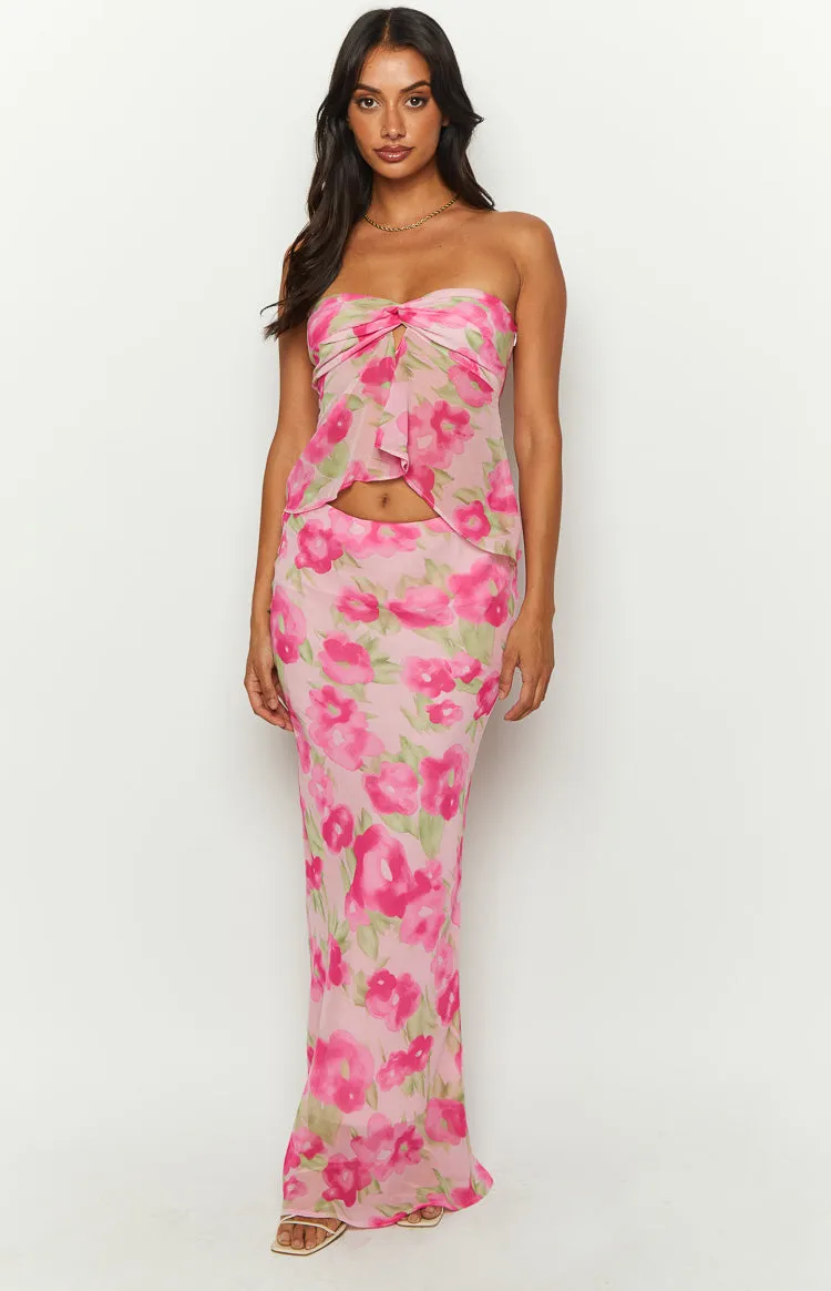 Jacqulin Pink Floral Print Maxi Skirt sold by Beginning Boutique product image thumbnail 2