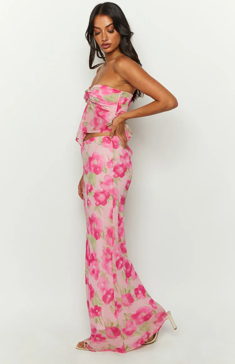Jacqulin Pink Floral Print Maxi Skirt sold by Beginning Boutique product image thumbnail 4