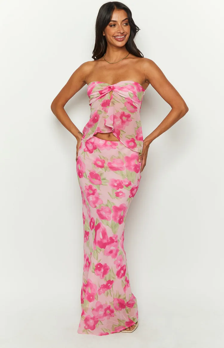 Jacqulin Pink Floral Print Maxi Skirt sold by Beginning Boutique product image thumbnail 3