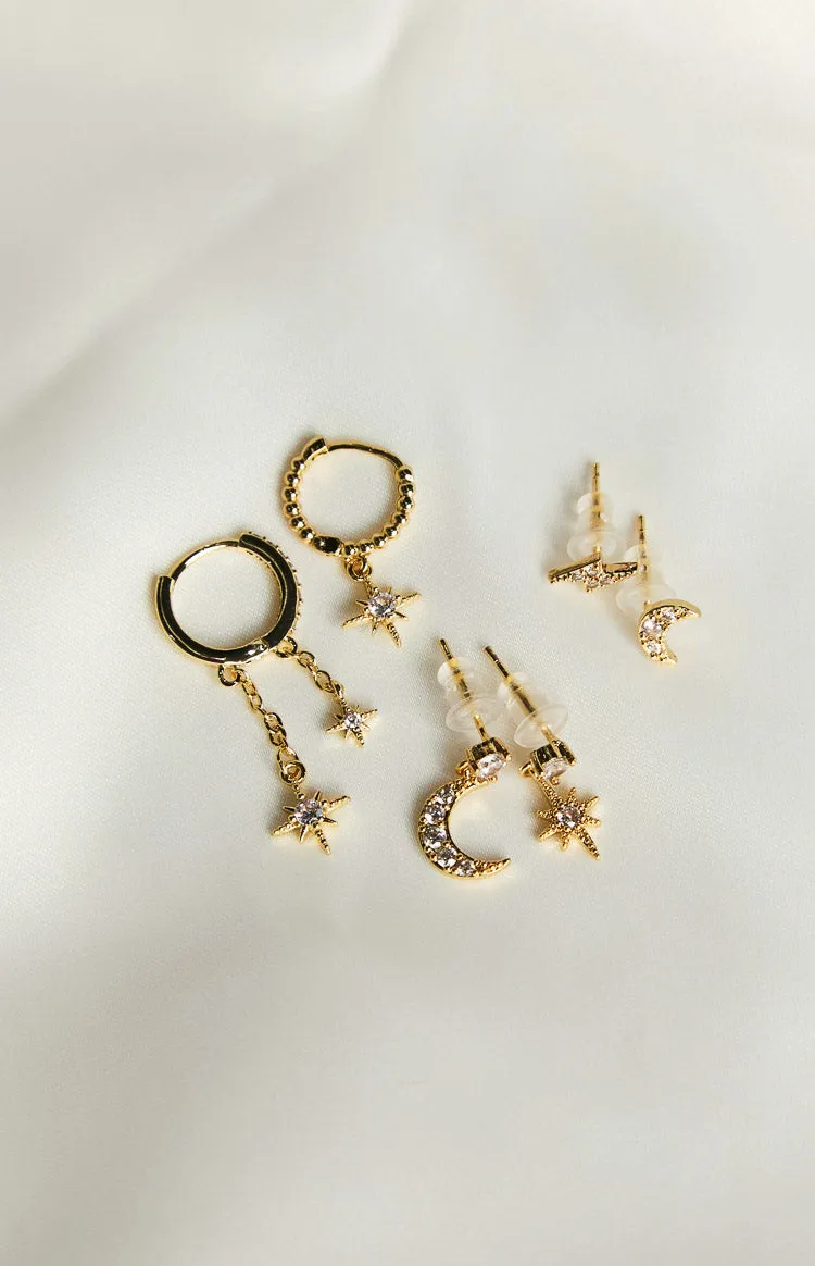 Starry Nights Gold Earring Pack sold by Beginning Boutique product image thumbnail 3