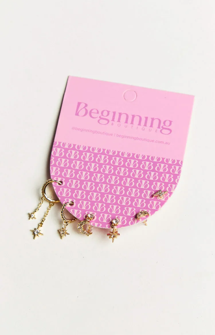 Starry Nights Gold Earring Pack sold by Beginning Boutique product image thumbnail 2