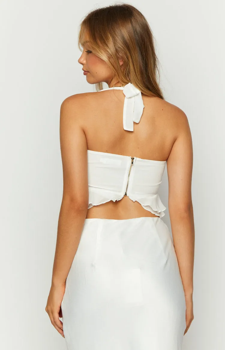 Seas White Chiffon Crop Top sold by Beginning Boutique product image thumbnail 5