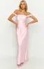 Ella Light Pink Off Shoulder Formal Maxi Dress sold by Beginning Boutique