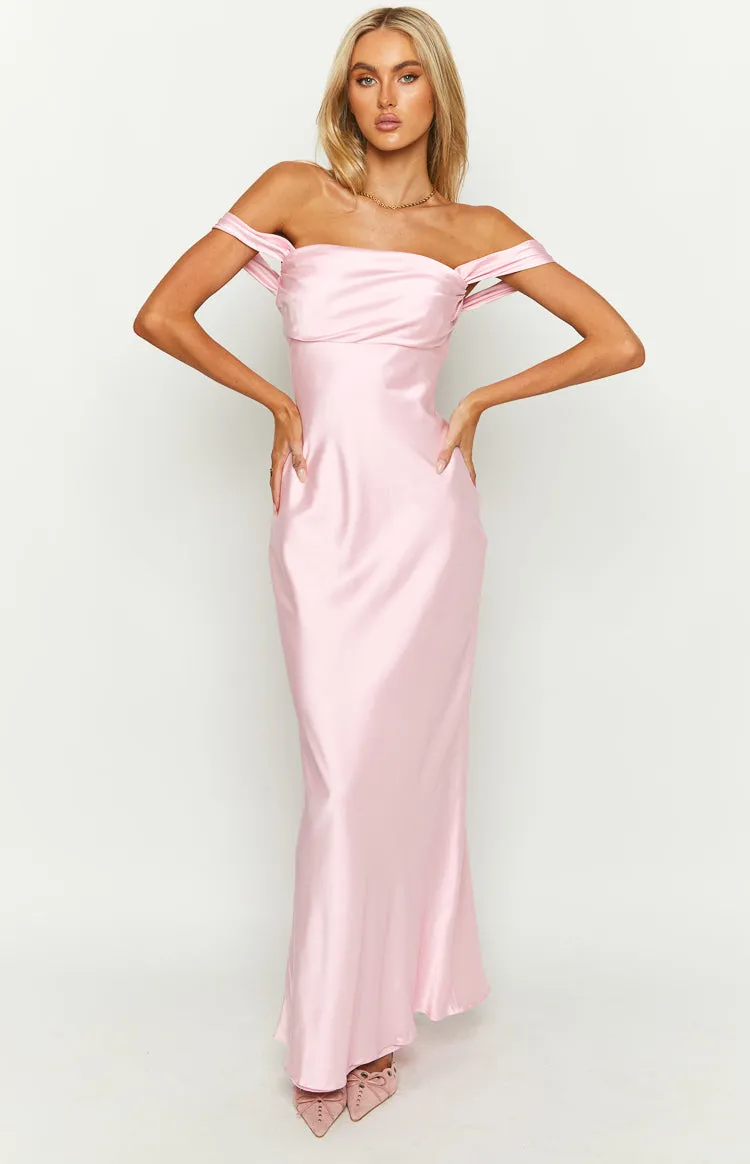 Ella Light Pink Off Shoulder Prom Dress sold by Beginning Boutique product image thumbnail 3