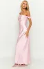 Ella Light Pink Off Shoulder Formal Maxi Dress sold by Beginning Boutique