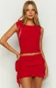 Lioness Crimson Rendezvous Mini Skirt sold by Beginning Boutique