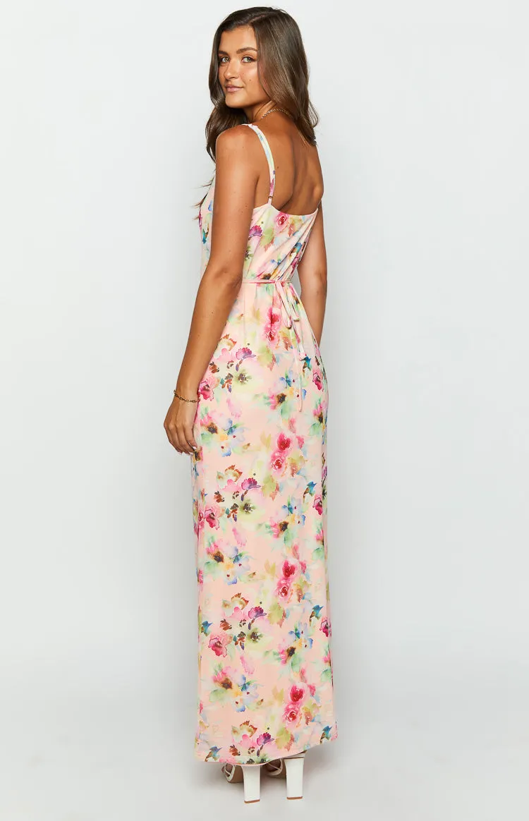 Aster Pink Floral Mesh Maxi Dress sold by Beginning Boutique product image thumbnail 5