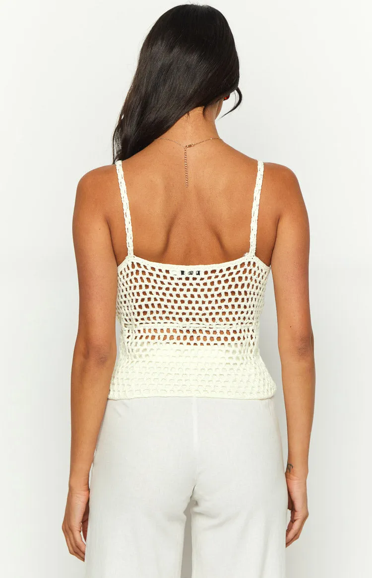 Ivory White Crochet Knit Top sold by Beginning Boutique product image thumbnail 5