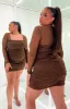 Estee Long Sleeve Mesh Party Dress Brown sold by Beginning Boutique