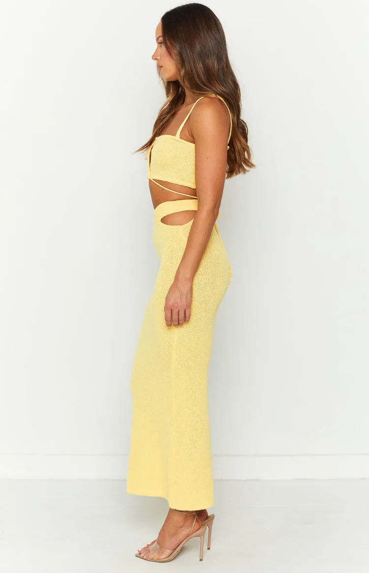 Ellah Yellow Knit Midi Skirt sold by Beginning Boutique product image thumbnail 5