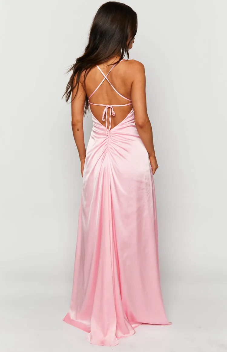 Blaise Pink Satin Maxi Dress sold by Beginning Boutique product image thumbnail 3