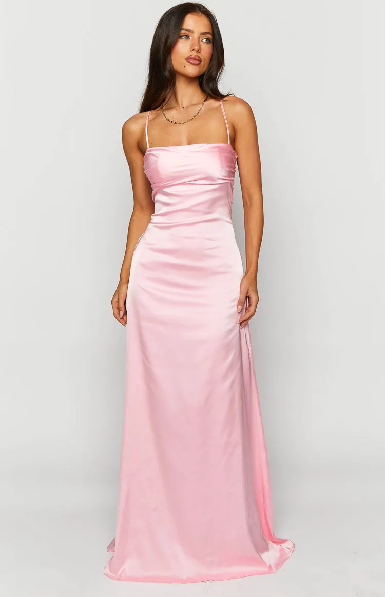 Blaise Pink Satin Maxi Dress sold by Beginning Boutique product image thumbnail 2