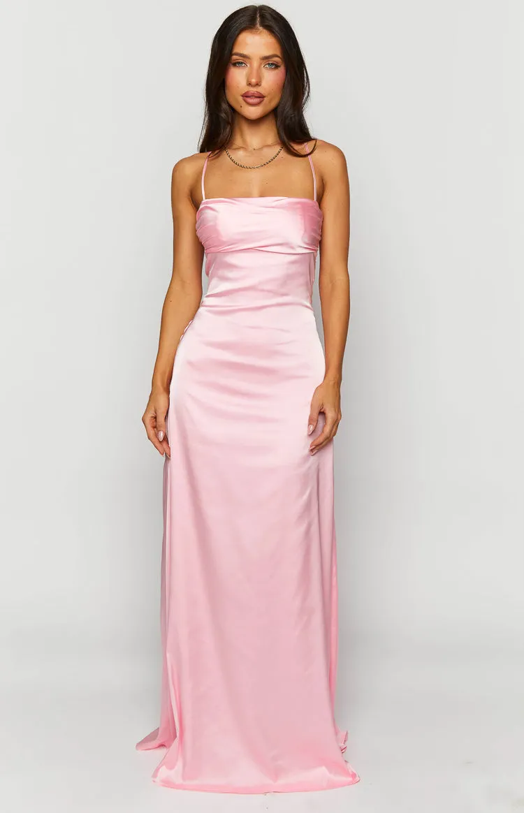 Blaise Pink Satin Maxi Dress sold by Beginning Boutique product image thumbnail 5