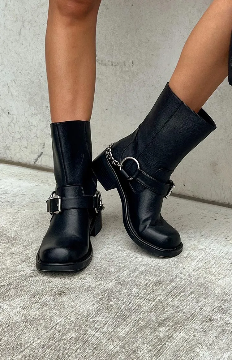 Billini Oskar Black Boots sold by Beginning Boutique
