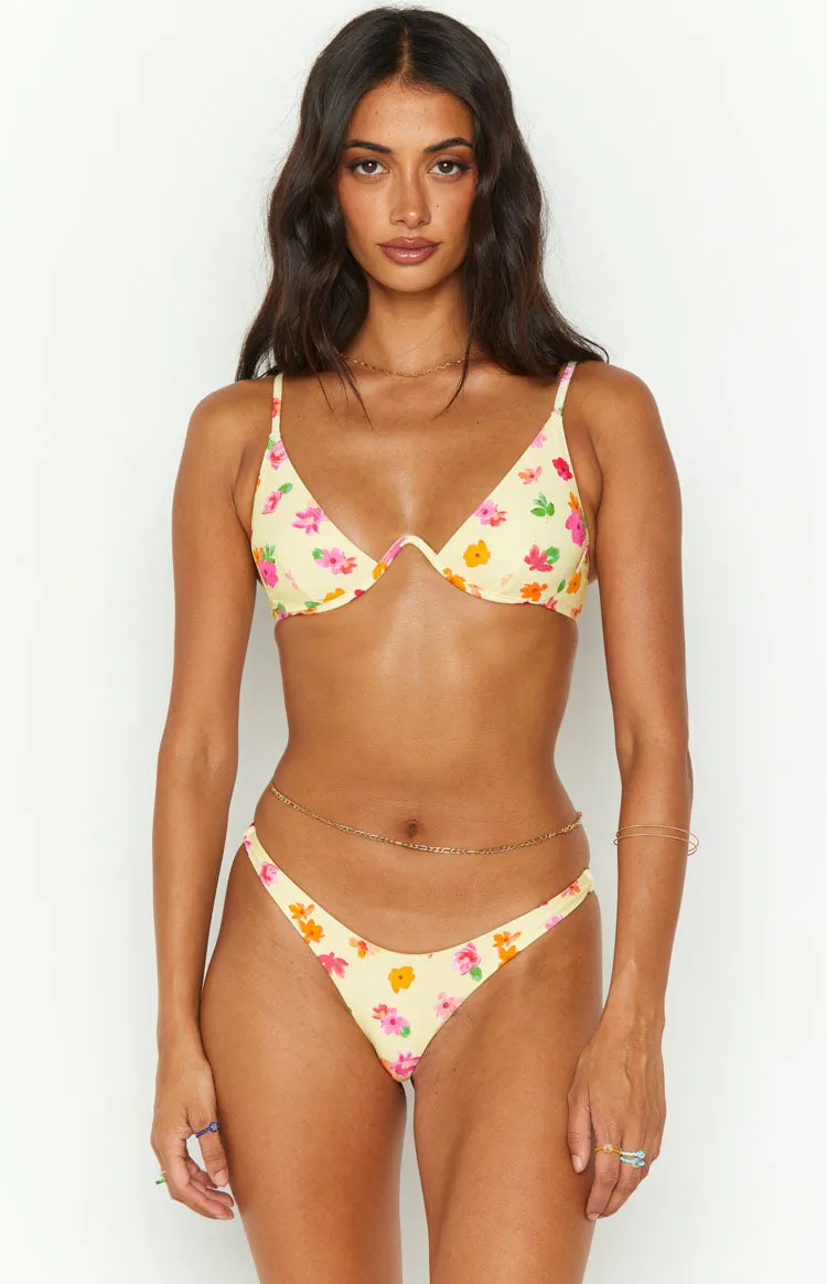 9.0 Swim Bahamas Yellow Floral Bikini Bottoms sold by Beginning Boutique