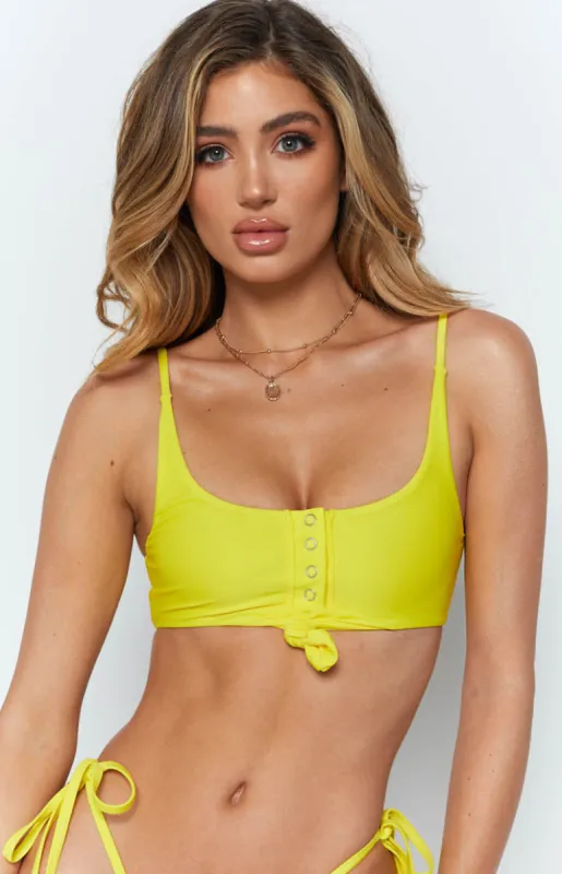 9.0 Swim Rio Knot Top Fluro Yellow sold by Beginning Boutique