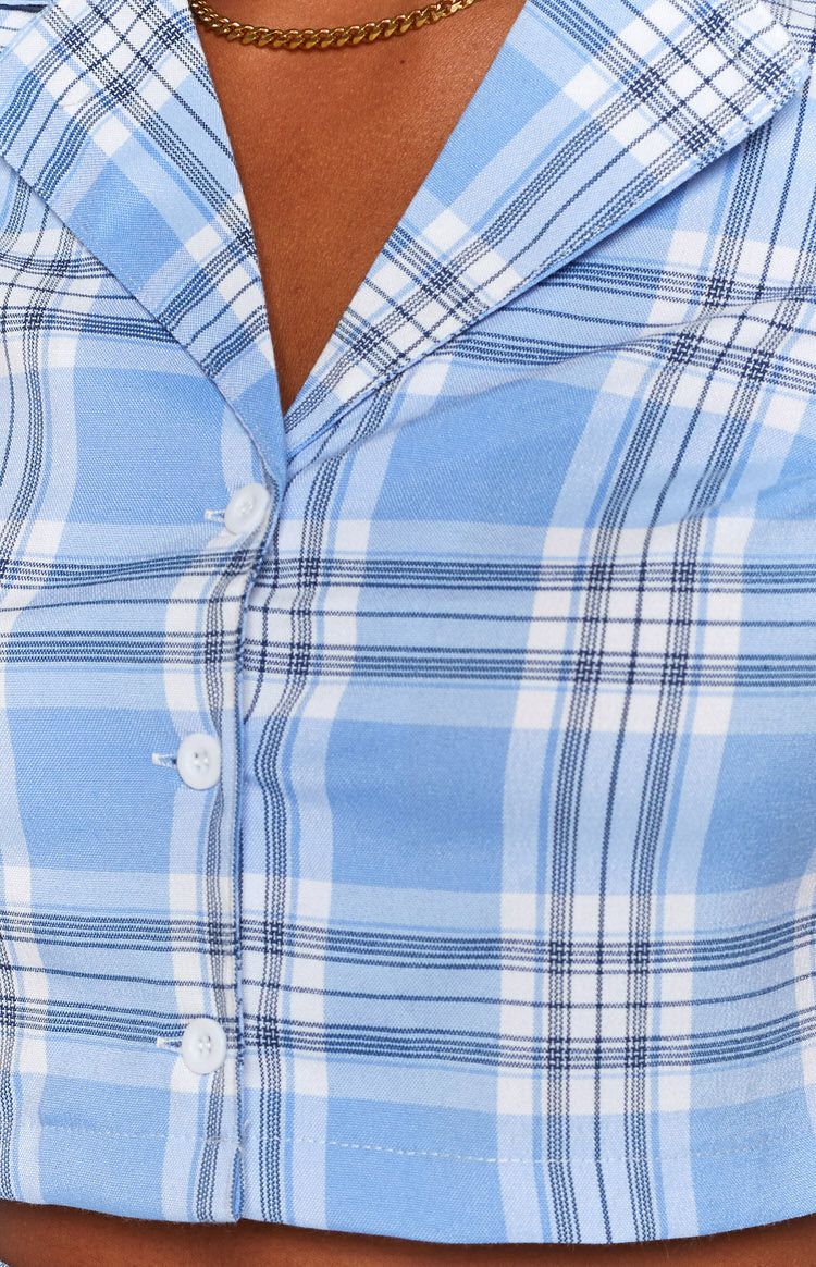 Cheers Two Piece Set Blue Check sold by Beginning Boutique product image thumbnail 10
