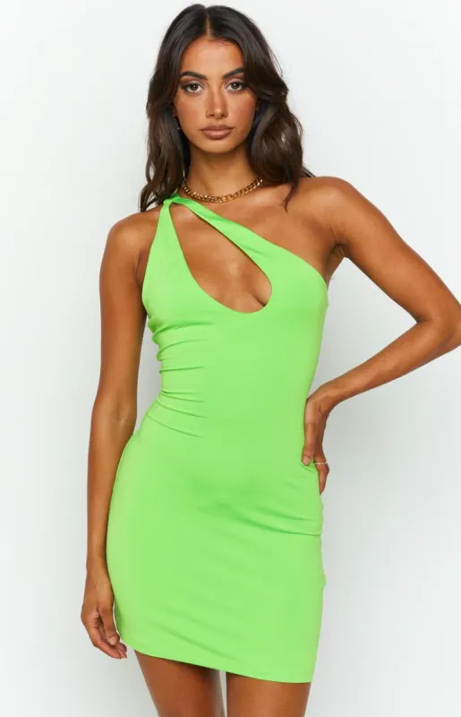 Sadie Green One Shoulder Dress sold by Beginning Boutique