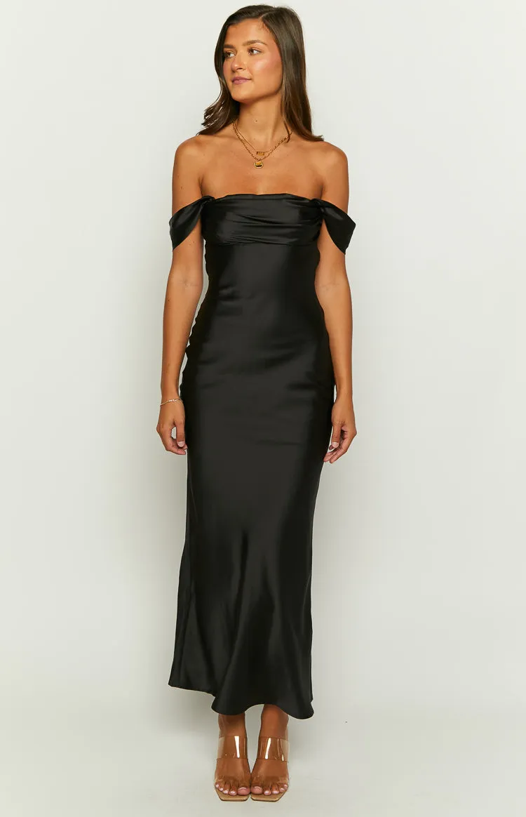 Ella Black Off Shoulder Formal Maxi Dress sold by Beginning Boutique product image thumbnail 2
