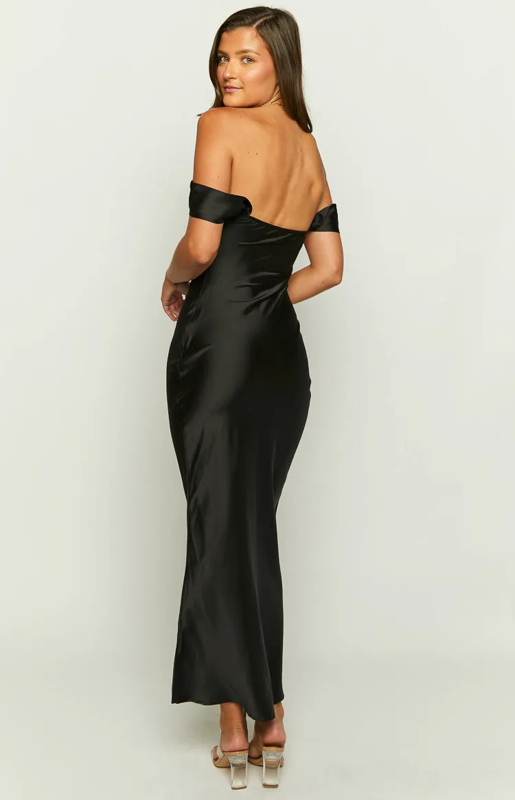 Ella Black Off Shoulder Formal Maxi Dress sold by Beginning Boutique product image thumbnail 5