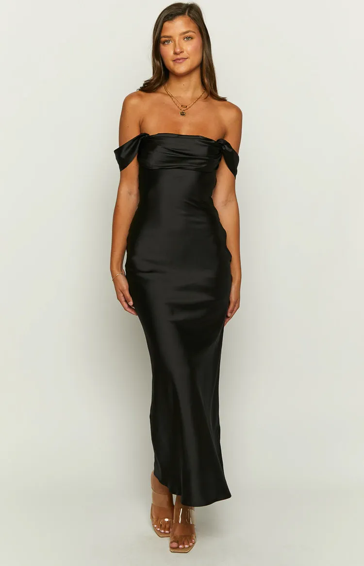 Ella Black Off Shoulder Formal Maxi Dress sold by Beginning Boutique product image thumbnail 3