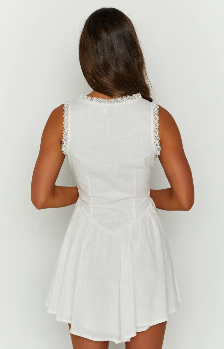 Posey White Frill Mini Dress sold by Beginning Boutique product image thumbnail 4