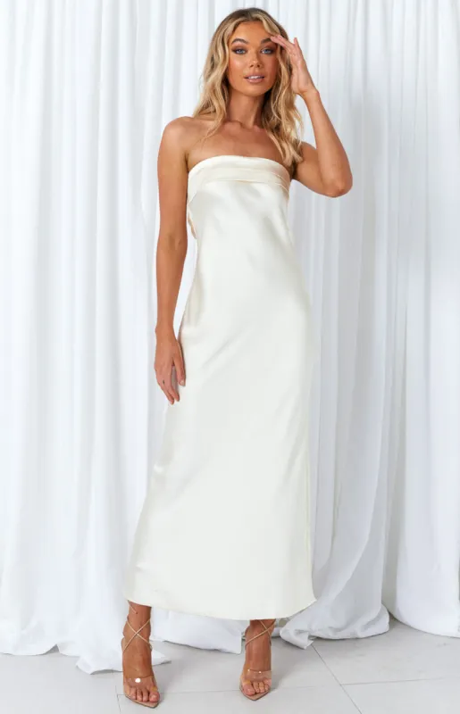 Maiah Cream Maxi Dress sold by Beginning Boutique
